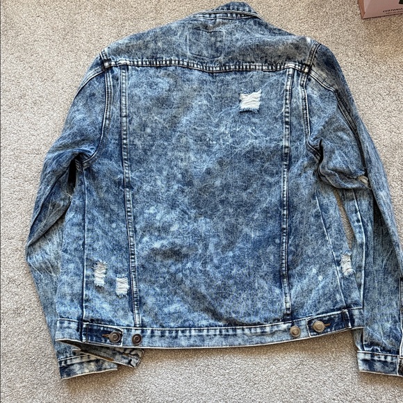 Carbon Blue Distressed Denim Jacket - Picture 5 of 5